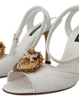 Dolce & Gabbana Devotion Embellished White Leather Stilettos