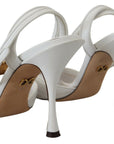 Dolce & Gabbana Devotion Embellished White Leather Stilettos