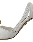 Dolce & Gabbana Devotion Embellished White Leather Stilettos