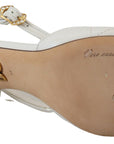 Dolce & Gabbana Devotion Embellished White Leather Stilettos