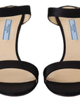 Prada Elegant Black Leather Heels Pumps