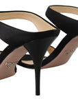Prada Elegant Black Leather Heels Pumps
