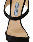 Prada Elegant Black Leather Heels Pumps