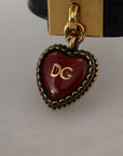 Dolce & Gabbana Elegant Black Leather Gold Detail Bracelet