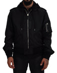 Dolce & Gabbana Sleek Black Hooded Bomber Jacket