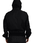 Dolce & Gabbana Sleek Black Hooded Bomber Jacket