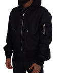 Dolce & Gabbana Sleek Black Hooded Bomber Jacket
