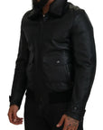 Dolce & Gabbana Chic Black Leather Silk-Lined Jacket