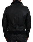 Dolce & Gabbana Chic Black Leather Silk-Lined Jacket