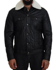 Dolce & Gabbana Elegant Black Leather Bomber Jacket