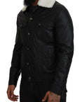 Dolce & Gabbana Elegant Black Leather Bomber Jacket