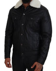 Dolce & Gabbana Elegant Black Leather Bomber Jacket