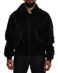 Dolce & Gabbana Elegant Black Bomber Hooded Jacket