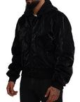 Dolce & Gabbana Elegant Black Bomber Hooded Jacket