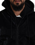 Dolce & Gabbana Elegant Black Bomber Hooded Jacket