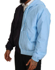 Dolce & Gabbana Elegant Hooded Blue Jacket - Full Zipper Closure