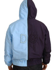 Dolce & Gabbana Elegant Hooded Blue Jacket - Full Zipper Closure