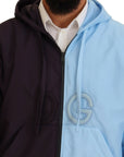 Dolce & Gabbana Elegant Hooded Blue Jacket - Full Zipper Closure
