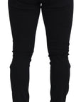 Dolce & Gabbana Svelte Black Tattered Slim Fit Denim