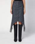 Courreges Courreges Courrèges Dark grey denim skirt