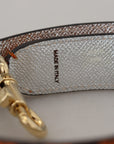 Dolce & Gabbana Chic Orange Leather Bag Strap with Gold-Tone Clasps