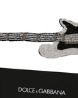 Dolce & Gabbana Gold Sequined Guitar Pin Brooch