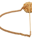 Dolce & Gabbana Exquisite Crystal-Embellished Gold Brooch