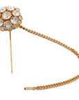 Dolce & Gabbana Exquisite Crystal-Embellished Gold Brooch