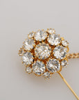 Dolce & Gabbana Exquisite Crystal-Embellished Gold Brooch