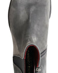 Dolce & Gabbana Elegant Gray Chelsea Leather Boots
