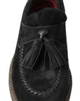 Dolce & Gabbana Elegant Black Suede Espadrilles Sneakers