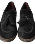 Dolce & Gabbana Elegant Black Suede Espadrilles Sneakers