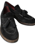 Dolce & Gabbana Elegant Black Suede Espadrilles Sneakers