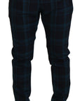 Dolce & Gabbana Elegant Plaid Wool Dress Pants