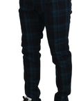 Dolce & Gabbana Elegant Plaid Wool Dress Pants