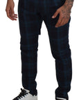Dolce & Gabbana Elegant Plaid Wool Dress Pants