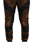 Dolce & Gabbana Baroque Crown Silk Sweatpants