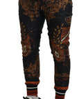 Dolce & Gabbana Baroque Crown Silk Sweatpants
