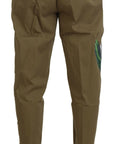 Dolce & Gabbana Exquisite Floral Beige Chino Pants