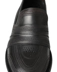 Dolce & Gabbana Elegant Black Leather Slipper Loafers