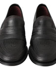 Dolce & Gabbana Elegant Black Leather Slipper Loafers