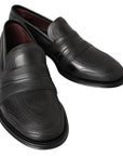 Dolce & Gabbana Elegant Black Leather Slipper Loafers
