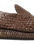 Dolce & Gabbana Elegant Leather Slipper Loafers in Brown