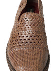 Dolce & Gabbana Elegant Leather Slipper Loafers in Brown