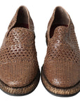 Dolce & Gabbana Elegant Leather Slipper Loafers in Brown