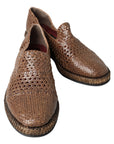 Dolce & Gabbana Elegant Leather Slipper Loafers in Brown