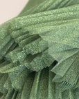 Dolce & Gabbana Enchanting Metallic Green Pleated A-Line Skirt
