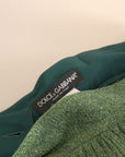 Dolce & Gabbana Enchanting Metallic Green Pleated A-Line Skirt