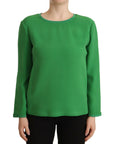 Armani Elegant Silk Long Sleeve Sweater in Lush Green
