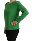 Armani Elegant Silk Long Sleeve Sweater in Lush Green